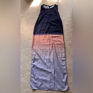 Ombré sleeveless maxi dress pink navy